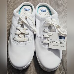 NWT KEDS Classic womens white slip on open back comfort shoes size 10
